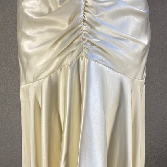 ✨ Jessica McClintock Ivory Satin Gown 💎 Prom / Formal Junior 7 NWT - Picture 6 of 16